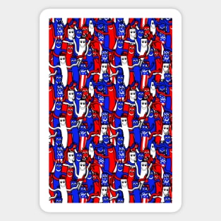 red white and blue inflatable arm flailing tube man Sticker